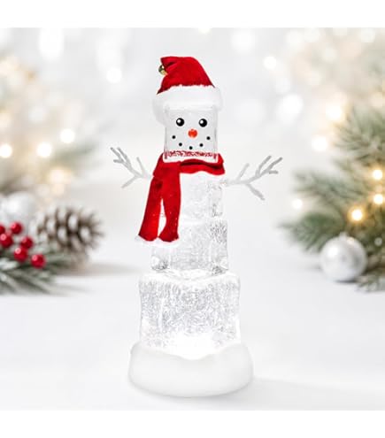 Amazon.com: Moments in Time LED Acrylic Ice Cube Snowman Light-Up