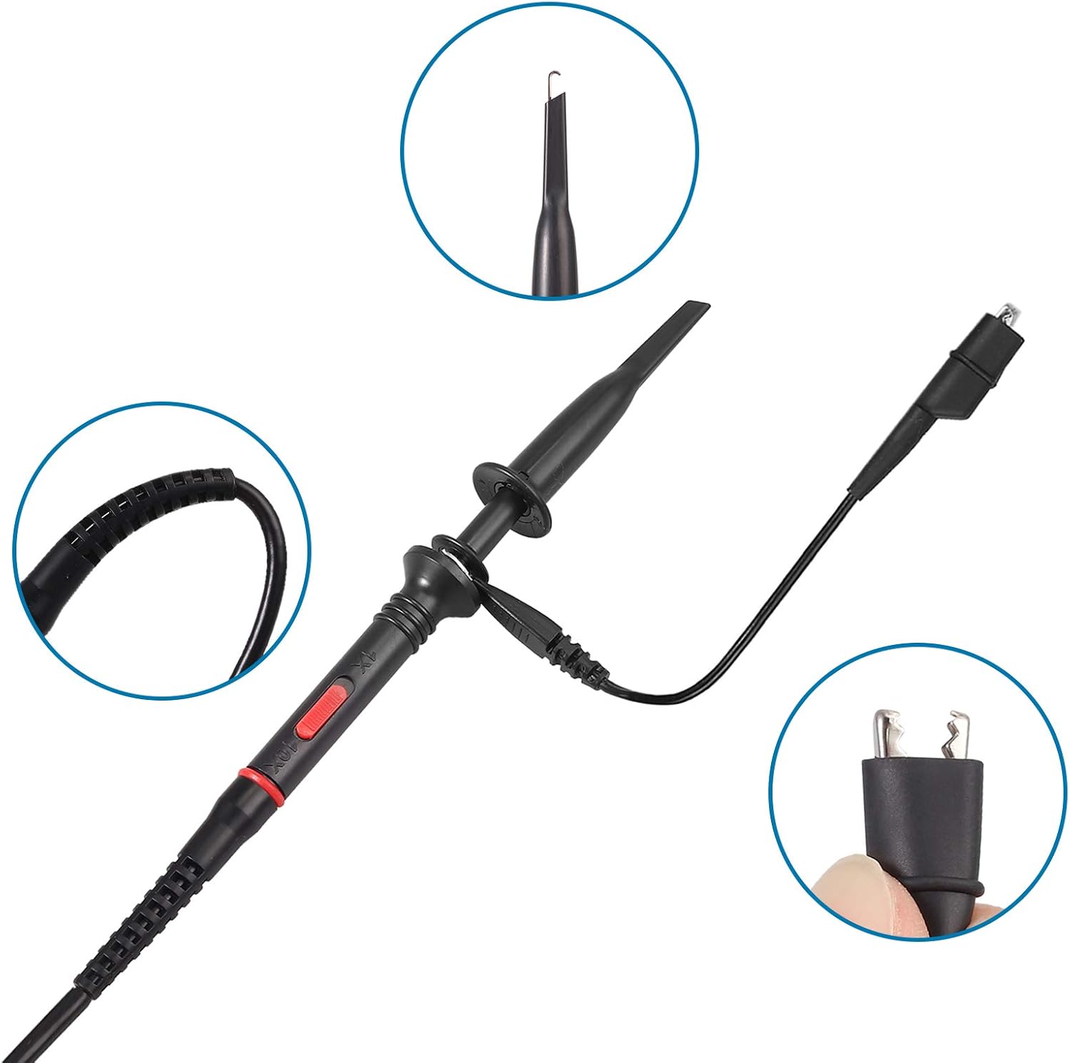 Proster 200Mhz Oscilloscope Probe Clip Scope Test BNC End Probe P2200