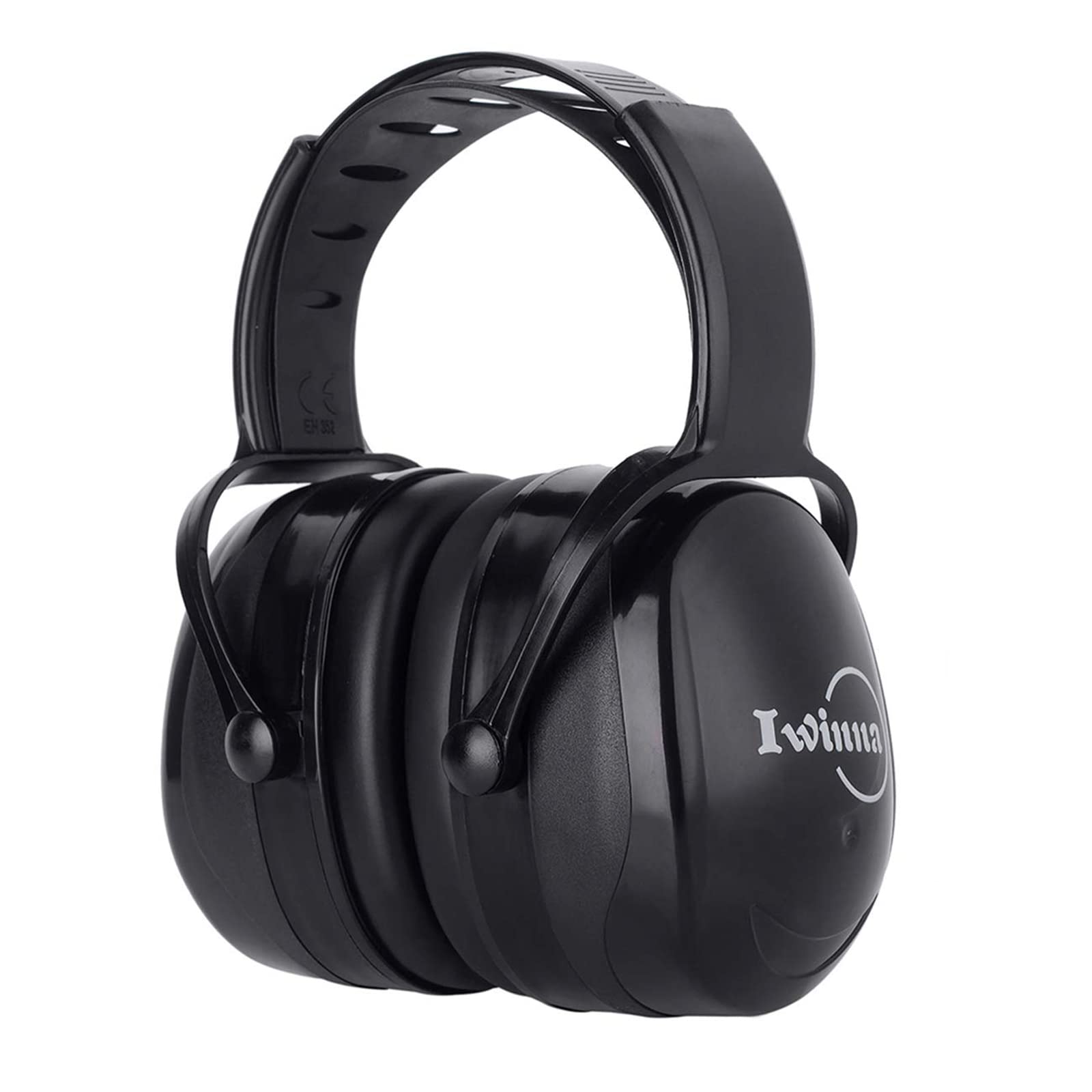 Iwinna Ear Defenders Children Noise Reduction Ear Muffs Safety Hearing Protection Headphones, Professional Adjustable Ear Defender for Adults, Black