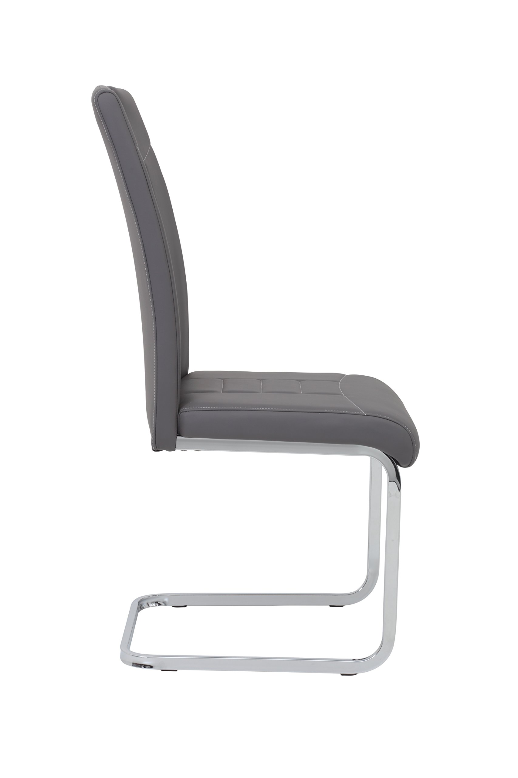 Hela Tische, 4er Set Schwingstuhl Küchenstuhl Ruby, Kunstleder Grau, Griffmulde, Metallgestell + Griff Chrom, 140kg belastbar 9