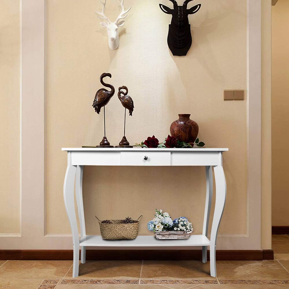Amazon Com Choochoo Entryway Console Table With Drawer Behind
