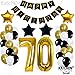 Gold 70th Birthday Decorations for Men Kit – Large, 40 Inch | Black and Gold Happy Birthday Banner with Mylar Star and Latex Balloons | Gold 70 Balloon Numbers for 70 Birthday Party Decorations Set