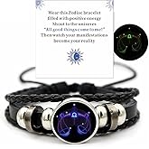VBWEOI Gleym Bracelet, Zodiac Signs Spirit Bracelet, Multilayer Adjustable 12 Constellation Zodiac PU Leather Bracelet, Gleym Manifestation Bracelet Jewelry Gifts for Women and Man