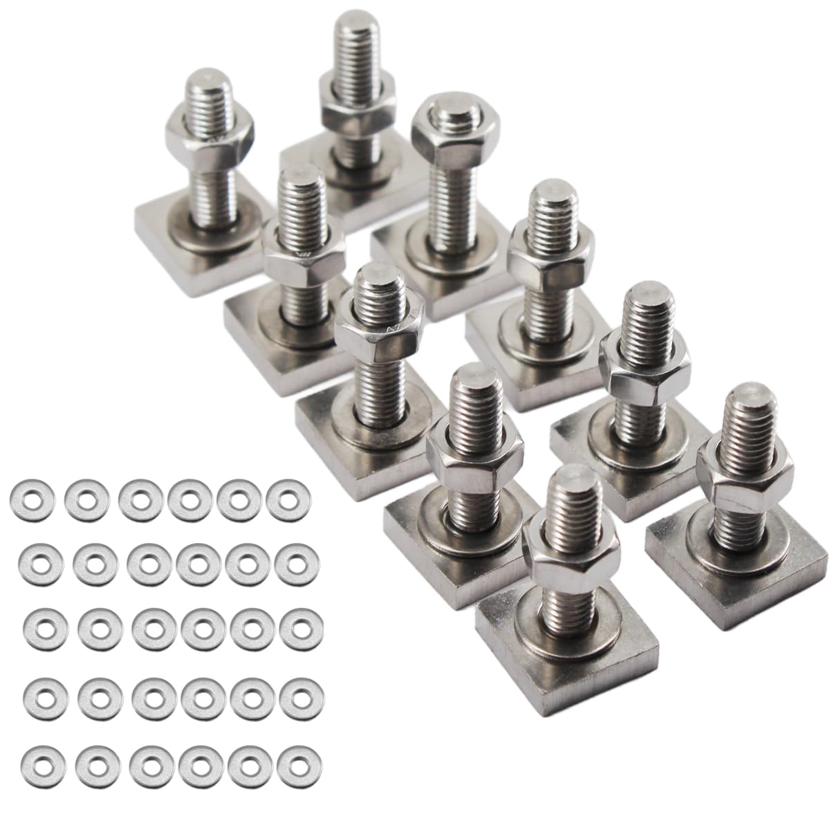 Photo 1 of 10 Sets T Track Mount Tie Down Anchor Kit with Stainless Steel Bolts - for Thule, Yakima Cross Bars, Bike/Ski/KayakRack, Solar Panel M8x25