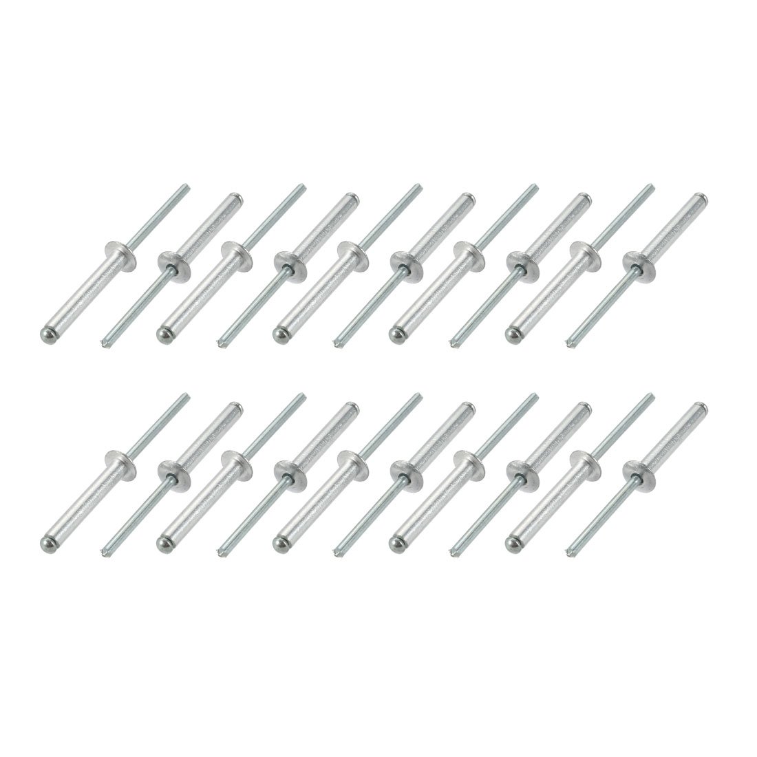 Sourcingmap 20 Pcs 5mm x 30mm Aluminum/Steel Open End Blind Rivets