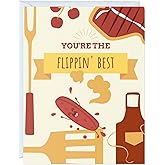 ALY LOU Funny Dad Birthday Card – Punny Greeting Card for Dad, Grandpa, Stepdad & Uncle | Cute Father’s Day or Anniversary Card, Blank Inside, Playful & Heartwarming Gift (Flippin Best - Grill/BBQ)