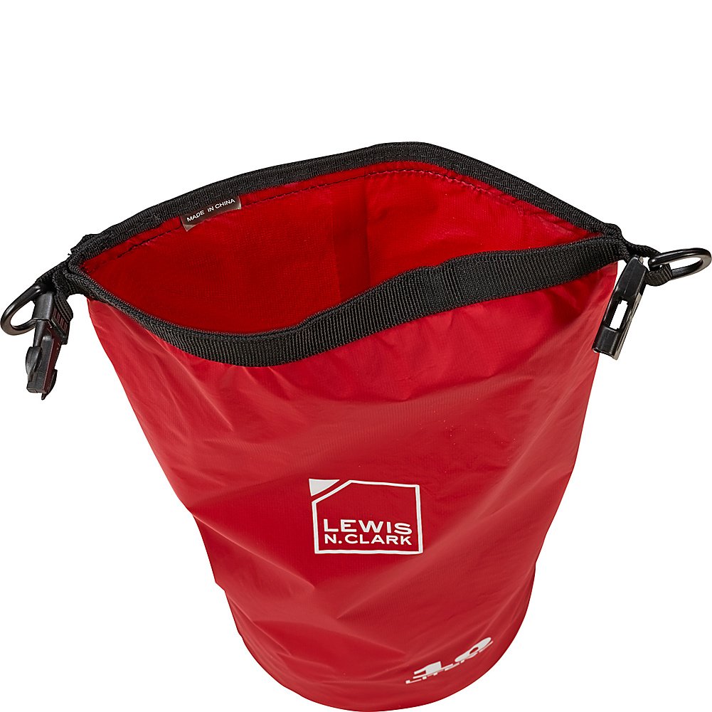 Lewis N. Clark Lightweight Waterproof Dry Bag for Women + Men Leakproof Lining, Rolltop Closure, Red, 10L