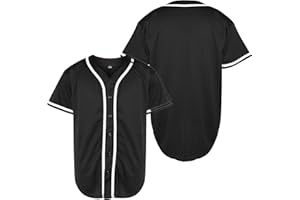 MESOSPERO Mens Button Down Shirts Short Sleeve Sports Uniforms Blank Baseball Jersey S-XXXL