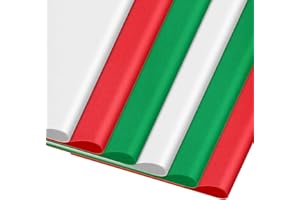 AORZIT Red Green White Tissue Paper Assortment 80 Sheets Christmas Wrapping Tissue Paper Bulk 14x20 Inch Tissue Paper for Gift Bag Wrapping DIY Crafts Filler Christmas Birthday Party Decor