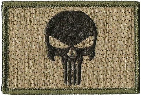 Fixxxer Tactical Skull, Multitan - Tactical Patch, Velcro Hook backing 2" x 3"