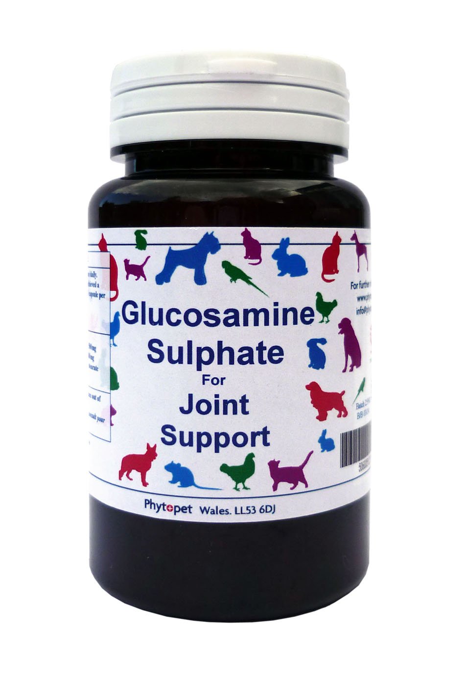 Phytopet Glucosamine Sulphate 500mg | Shellfish-Derived | Promotes Healthy Joints & Mobility | Perfect for Aging Pets | Includes Vitamin C | 90 Capsules