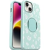 OtterBox iPhone 14 and iPhone 13 OtterGrip Symmetry Series Case - Poppies by The SEA (Blue), Built-in Grip, Sleek Case, Snaps to MagSafe, Raised Edges Protect Camera & Screen