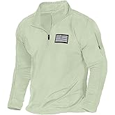 NUOKESASI Mens USA Flag Graphic Sweatshirt American Patriotic 1/4 Zip Long Sleeve Pullover with shoulder pocket