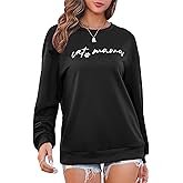 CYJAGNY Women's Crewneck Sweatshirts Loose Fit Cat Mom Long Sleeve Shirts Funny Fall Pullover Sweatshirt Blouse