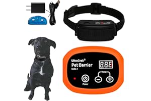 UltraCrab Indoor Pet Barrier for Dogs, Wireless Indoor Electric Fence, Pet Gate, Keeps Areas Off Limits, Dog Fence Waterproof/Rechargeable Training Collar (1 Dogs System)