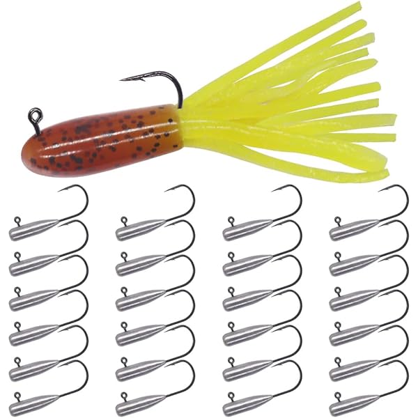 Rubber Jig Skirt 100-Pack 1.5" Red &amp; White Tube Jig Skirts For