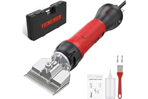 Vkdemer Horse Clippers,600W Professional Electric Horse Grooming Kit, Shaving Equine Clippers for Horses Goat Cattle Large Thick Coat Animals,6 Speeds Heavy Duty Farm Livestock Haircut Trimmer