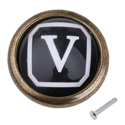 ShoppingLane Vintage Cabinet Door Drawer Bin Dresser Handle Pull Knob Hardware Letter V
