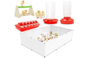 GIFANK Chick Brooder Box Starter Kit with Chick Perch,flip Top Poultry Feeder, 1l Chick Feeder and Waterer Kit, Baby Chick Starter Home Kit, Baby Chicken Supplies for Baby Chick, Duck and Quail