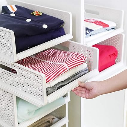 Yoillione White Wardrobe Organiser Shelves Wardrobe Storage
