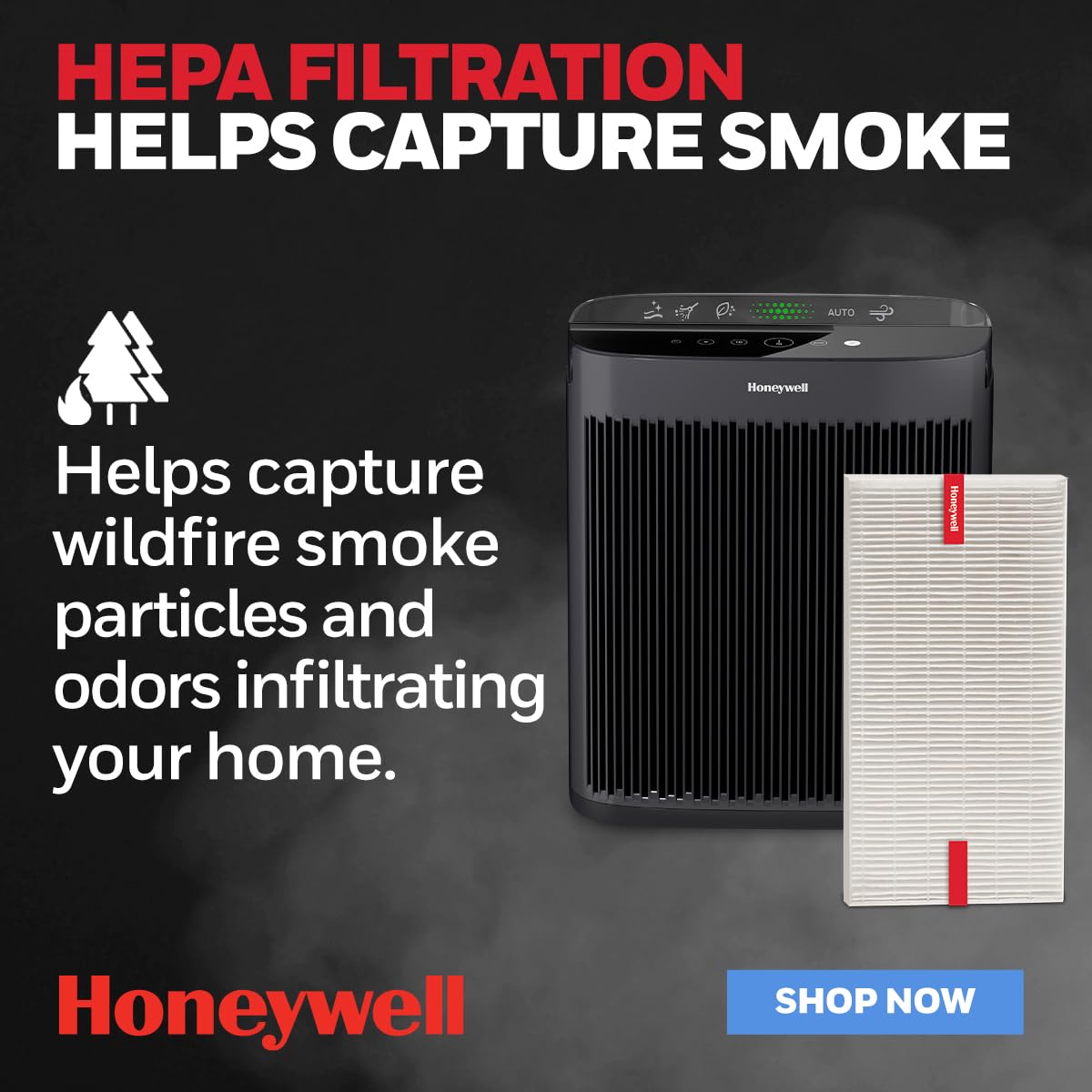 Honeywell HEPA Air Purifier Filter R, 3-Pack for HPA 100/200/300 and 5000 Series - Airborne Allergen Air Filter Targets Wildfire/Smoke, Pollen, Pet Dander, and Dust