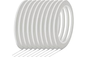 Qimoo 10 Rolls 1/8" Whiteboard Tape Line 3mm Thin Dry Erase Board Tape Lines Pinstripe Tape, Thin White Board Tape for Graphic Chart Art Tape Grid Marking, 216ft Per Roll