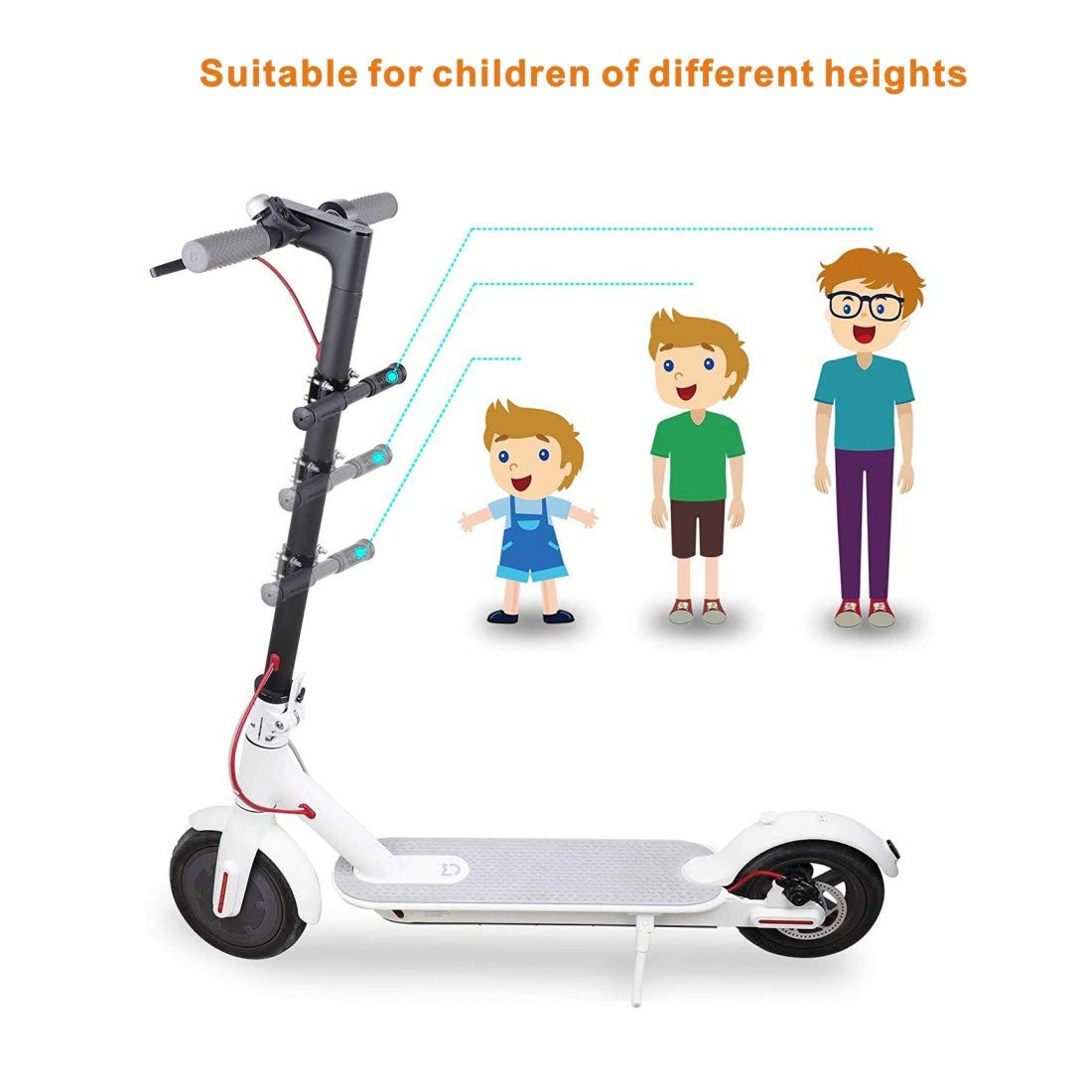 Scooter Kids Handle Grip Bar Non-Slip Adjustable Child Safe Holder Kids Handrail Compatible for Xiaomi M365 / Pro 1S Scooter