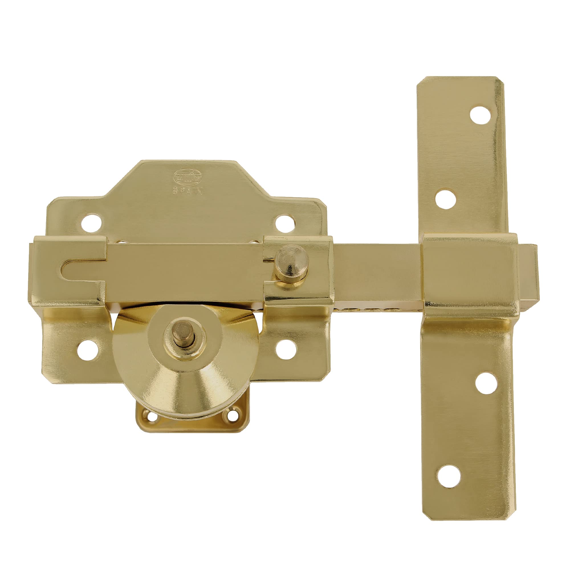 Amig - Heavy-Duty Door Bolt | Gold Finish | 88 x 153 mm | 50 mm Round Security Cylinder | High Security Lock for Entrance or Interior Doors | Includes 5 Dimple Keys