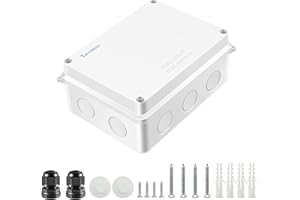 Tavonuxt Waterproof Electrical Junction Box (5.9"x4.3"x2.8") with 10 Reserved Holes for Electronics - Sturdy ABS Plastic IP65 Dustproof Project Enclosure - White, (150x110x70mm)