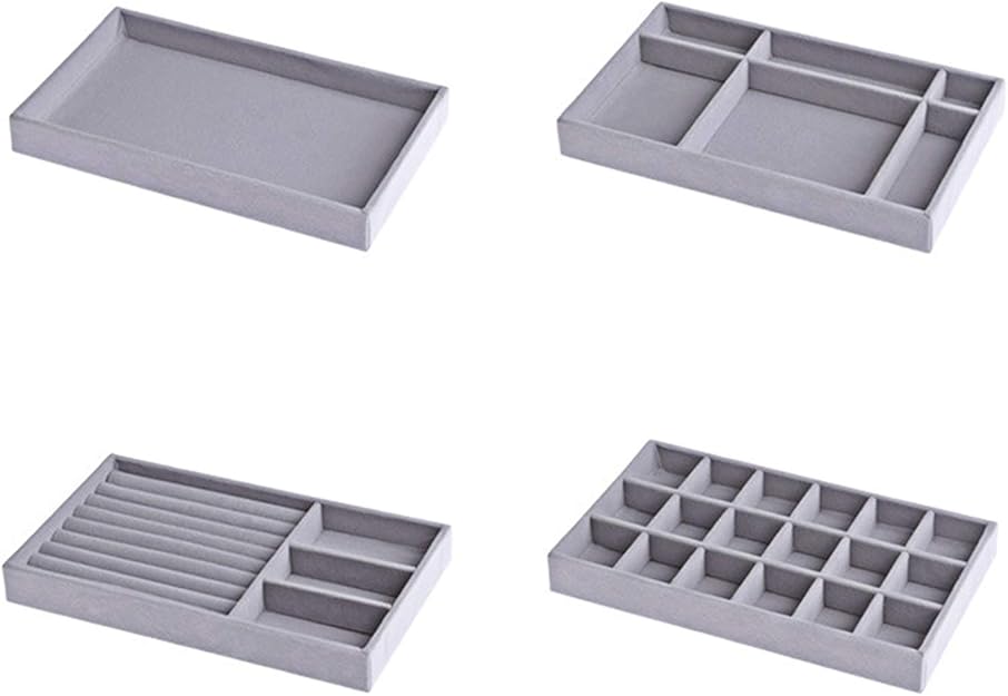 N/Q Terciopelo apilable joyería cajón Organizador Terciopelo