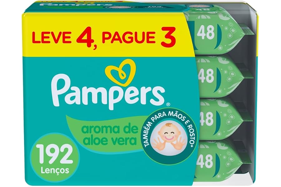 Lenços Umedecidos Pampers Aroma de Aloe Vera 192 Unidades