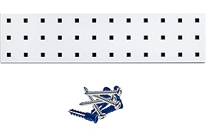 Triton Products Steel Pegboard Strip - 18" x 4.5" Rectangle Locboard Wall Strip Panel for Garage and Home Storage and Organization (White)