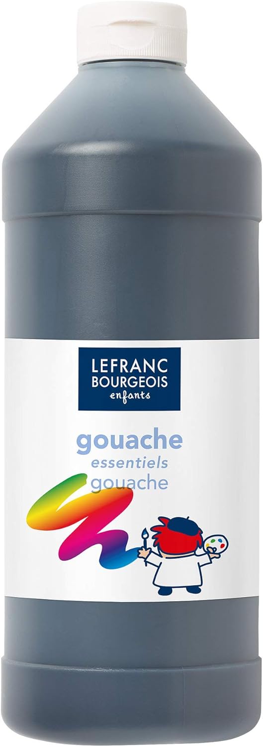 Lefranc Bourgeois Gouache, black, 8,3 x 8,3 x 23,8 cm, 1 l (Pack of 1)