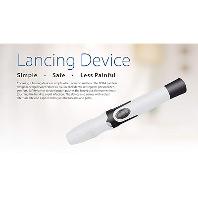 FORA Painless Design Adjustable Lancing Device, 6 Adjustable Depths