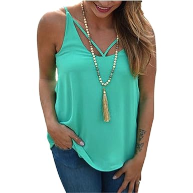 Tank Damen Kolylong Frau Chiffon Schlinge Weste Panzer