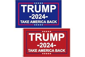 AZURTIS Trump 2024 Flag 3x5 Outdoor Take America Back Flag 2 Pack Premium Polyester Trump Flags 2024 with Brass Grommets for Outdoor Indoor Room Wall