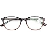 V.W.E. Women Marble Print Clear Progressive Reading Glasses - Zero Power On Top - No Bubble Reader Z121