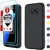 LeYi for Samsung S7 Phone Case: Galaxy S7 Case with 2 Pack Tempered Glass Screen Protector for Women Men, Liquid Silicone Sli