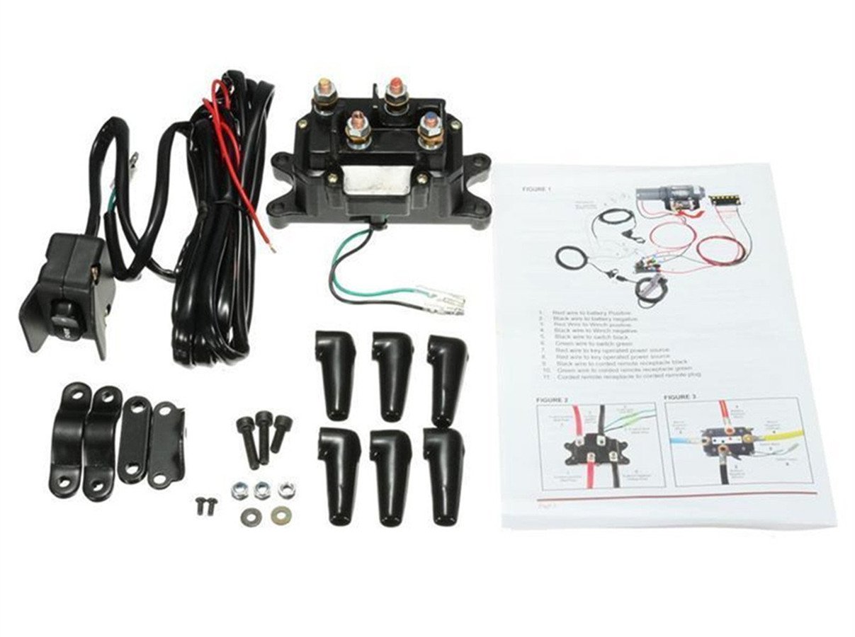 12V Solenoid Relay Contactor & Winch Rocker Thumb Switch for ATV UTV Polaris 800 1000