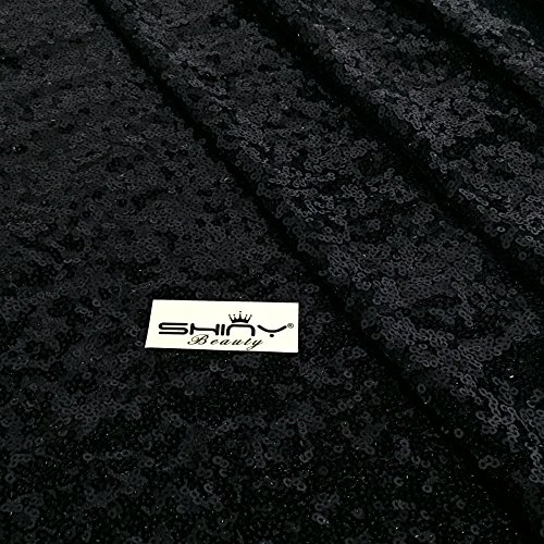 3 Feet 1 Yards-Sequin Fabric, By the Yard, Sequin Fabric, Tablecloth, Linen, For Xmas Decor (Black)