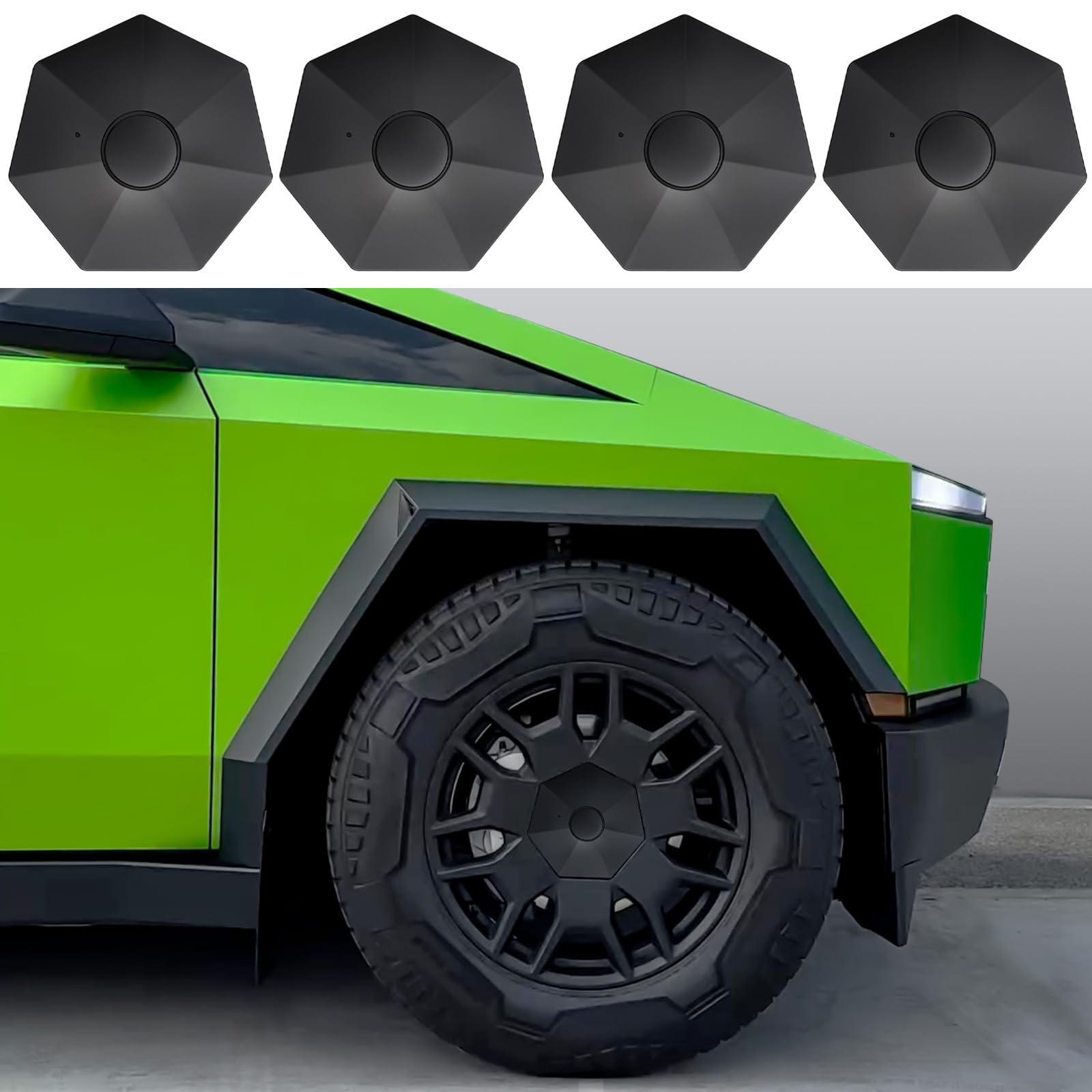 Photo 1 of 4PCS Wheel Hub Caps for Cybertruck, Wheel Center Hub Caps Cover for Tesla Cyberturck 2024 Accessories