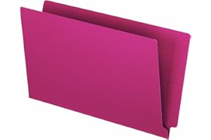 Pendaflex Colour End Tab Folders, Legal Size, Full Tab for Labeling, Bright Red, Durable File Folders for Open-Shelf Filing S