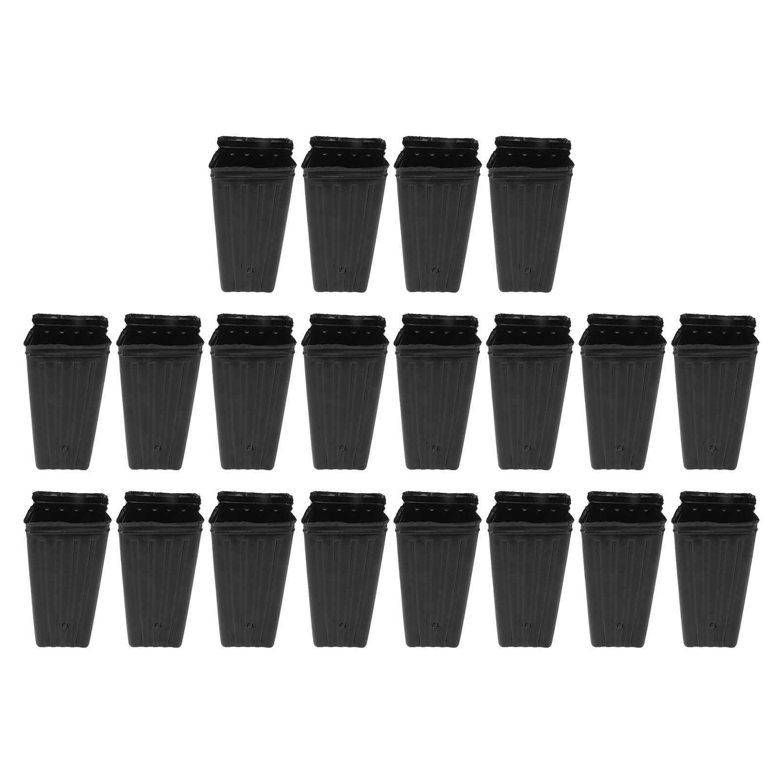 MIXCUT 20pcs Seedling Plant Pot Deep Tree Pot Reusable Plastic Deep Tree Pot Tall Seedling Flower Plant Container with Drainage Holes for Yard Garden (20pcs)