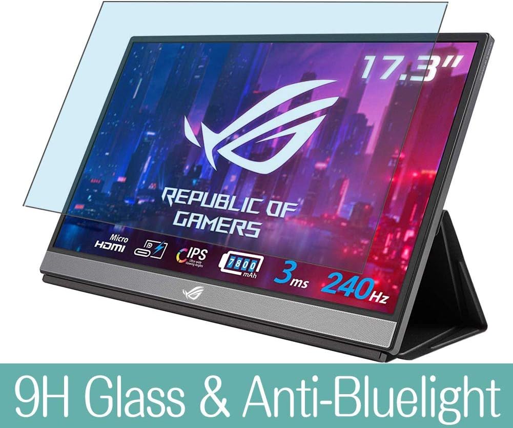 Synvy Anti Blue Light Tempered Glass Screen Protector for ASUS ROG Strix XG17AHPE 17.3" Visible Area 9H Protective Screen Film Protectors (Not Full Coverage)