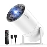 [Built-in Apps]Mini Portable Projector with WiFi and Bluetooth,Support Movie Projector 1080P HD,Auto Keystone Correction,180° Rotatable,Compatible with TV Stick, HDMI, USB, Smartphone, Laptop