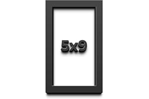 CUSTOMPICTUREFRAMES.COM 5x9 in Shadow Box Frame Black | 1 Inch Deep Solid Wood Shadowbox Display Frame | UV Resistant Acrylic Plexiglass, Acid Free Backing, and Hanging Hardware | Dugan Picture Frame Style