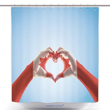 Amazon Com Vanfan Cool Shower Curtains Canada Flag Pattern On