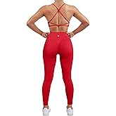 SUUKSESS Women Seamless Workout Sets Strappy Sports Bra High Waist Booty Leggings Outfits