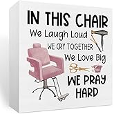 Hairstylist Gift Hairstylist Decor Hairstylist Appreciation Gift Hairdresser Gifts for Women Best Cosmetology Gifts for Women Men, Wooden Sign Decor, In This Chair We Laugh Loud We Cry Together