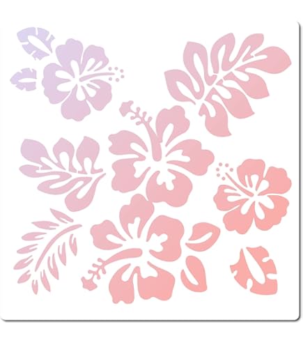 Cpengpj Clearance 11Pcs Large Flower Stencil Flower Stencils For Painting Floral Stencils Reusable Sunflower Hibiscus Stencil Drawing Templates Wood Gard